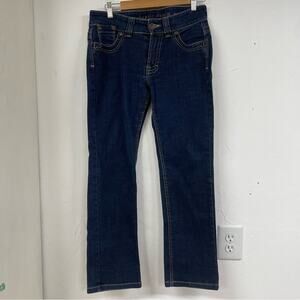 Authentic Denim Dark Wash Straight Leg Jeans Womens 10P Blue Denim Fall Casual